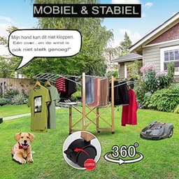Wasrek Inklapbaar Op Wieltjes - Wasrek Staand - Droogrek Op Wieltjes - Wasrek Op Wieltjes — thumbnail 5