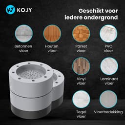 KOJY Wasmachine dempers - Verhoger - Stapelbaar - Grijs - voor wasmachine en wasdroger — thumbnail 3
