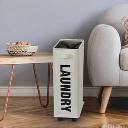 Nivard Wassorteerder - Wasmand 1 Vak - Laundry Basket - Wassorteerder Op Wieltjes - Bag - Wit — thumbnail 3