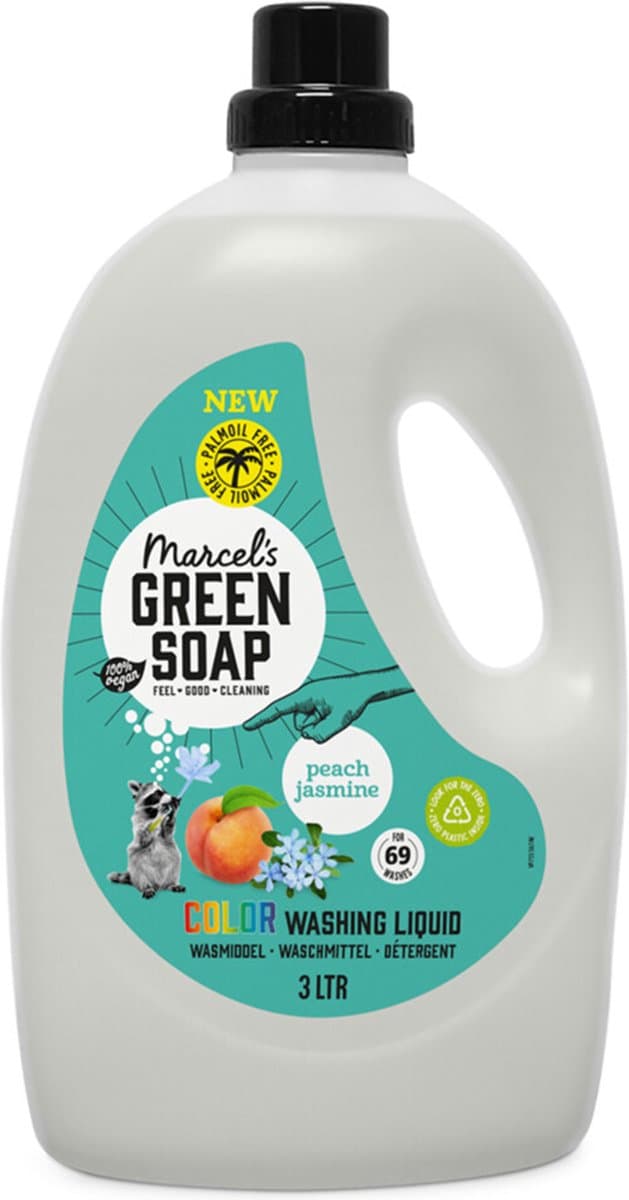 Marcel's Green Soap Vloeibaar Wasmiddel Perzik & Jasmijn 69 Wasbeurten - 4 x 3 liter - Voordeelverpakking — afbeelding 1