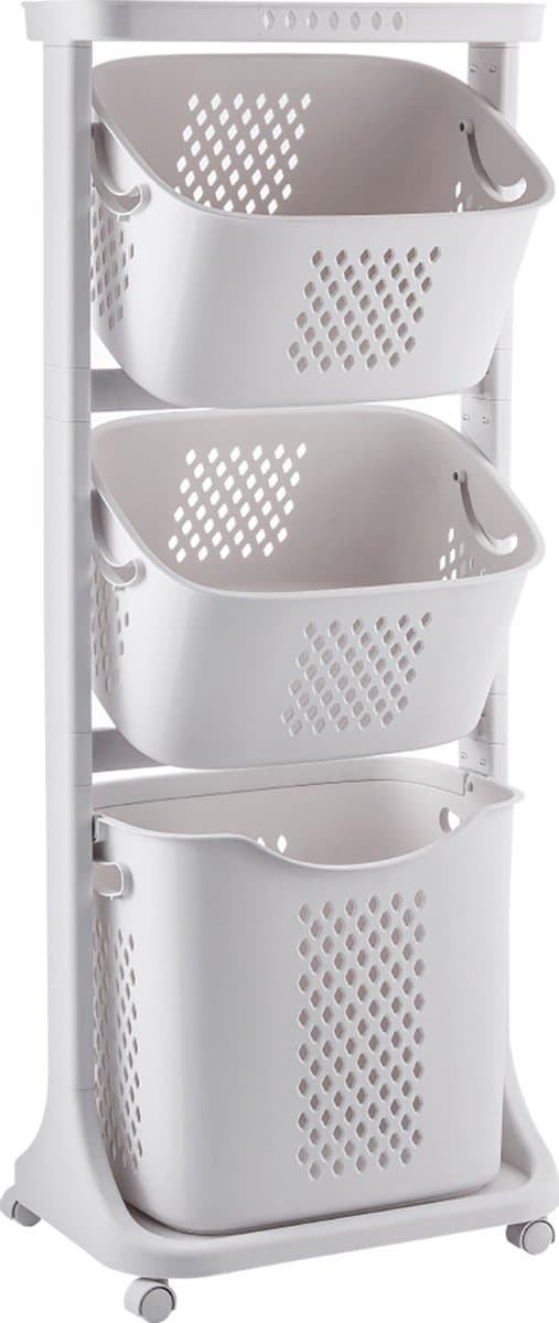 Sens Design Wassorteerder – Wasmand met 3 vakken - op wieltjes — afbeelding 1