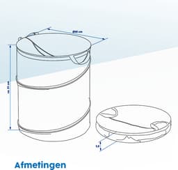ProPlus Waszak - Wasmand - Pop-up Waszak - Ø 45 cm - Camping Wasmand - Camper/caravan wasmand - Ruimtebesparend - voor Campingreizigers - met Handvat - Opbergmand - Opvouwbaar - Grijs — thumbnail 2
