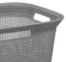 5Five Wasmand van rotan gevlochten - grijs - kunststof - 45 liter - 59 x 41 x 27 cm - rechthoek — thumbnail 3