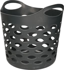 5Five Flexibele wasmand/opbergmand - 2x - rond - donkergrijs - 28 liter - D38 x H38 cm — thumbnail 4