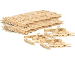 Excellent Houseware Wasknijpers - 400x - bamboe hout - 7 cm