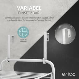 Praktische deur wasdroogrek voor ruimtebesparend drogen van wasgoed - 3 uitklapbare vleugels met 11 meter waslijn - Handig en efficiënt — thumbnail 4