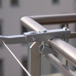Grijze Aanpasbare en Opvouwbare Balkon Kleding Airer met Gratis Verzending — thumbnail 2