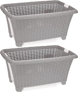 Bathroom solutions wasmand op poten - grijs - 38 liter - 39 x 59 x 29 cm - Wasgoedmanden - kunststof — thumbnail 3