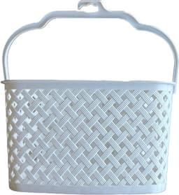 Wasknijpermand - Wasknijpermandje - Met 24 Wasknijpers - 3 Liter - 22,5 x 15 x 14 cm - Wit — thumbnail 4