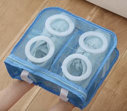 IBBO® - Waszak - Wasnet voor Schoenen - 1 stuk - 28x24.5x8 cm - Schoen Wassen - Speciale Zorg Waszak Huishouden - Netje Anti-Vervorming - Multifunctionele waszakje voor lingerie wasnet - Blauw — thumbnail 1