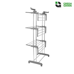 GREENGOODS® - Opvouwbare wasrek met wieltjes 18 stangen - Wasrek - Wastoren - Droogrek - Droogtoren - Wasdroogrek - Wasdroogrek staand - Droogrek staand - Wasrek staand - Wasrek inklapbaar - Droogrek inklapbaar - Waslijn — thumbnail 4