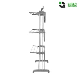 GREENGOODS® - Opvouwbare wasrek met wieltjes 18 stangen - Wasrek - Wastoren - Droogrek - Droogtoren - Wasdroogrek - Wasdroogrek staand - Droogrek staand - Wasrek staand - Wasrek inklapbaar - Droogrek inklapbaar - Waslijn — thumbnail 5