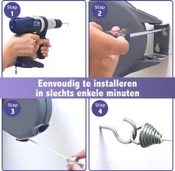 Krexs Waslijn Uittrekbaar - Waslijndraad - 15 meter - Wasdraad - Uittrekbare Waslijn – Roldrooglijn - Ruimtebesparend — thumbnail 3