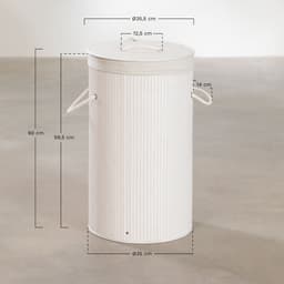 MIRA Home - BOSTIC - Jerez - Bamboe Wasmand - Functioneel en Decoratief - Duurzaam - Natuurlijk en Eenvoudig Ontwerp - Afmetingen 60cm — thumbnail 2