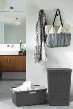 Curver Jute Wasmand - 46L - 2 stuks - Donkergrijs — thumbnail 3