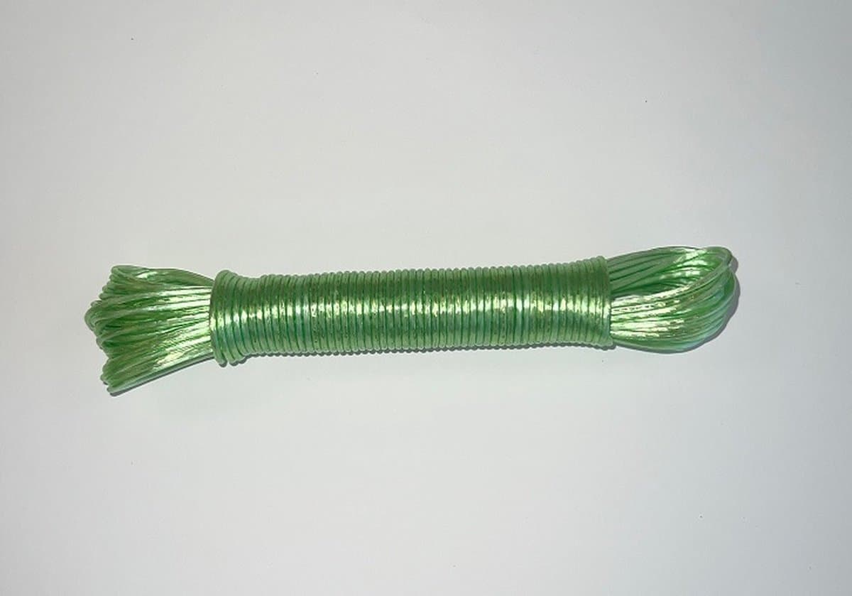 Waslijn - Waslijndraad - Drooglijn - 20 Meter - 2.4 mm staalkern - Licht Groen — afbeelding 1