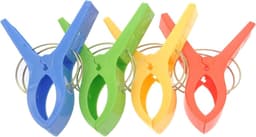 Grote knijpers - 4x stuks - gekleurd - 12 cm - plastic - XL - handdoeken/badlakens knijpers — thumbnail 1