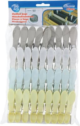 Gekleurde wasknijpers van kunststof - 72x stuks - plastic knijpers / wasspelden — thumbnail 2