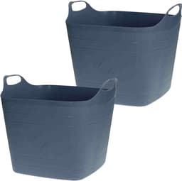 Bathroom Solutions flexibele kuip emmers/wasmanden - 2x stuks - blauw — thumbnail 1