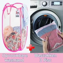 Borvat® | 3X Waszak 40 x 30 cm + wasmand | 3X Laundry Bag 40 x 30 cm + laundry basket | — thumbnail 3