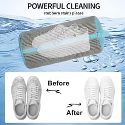 2-Pack wasmachine schoenveters, herbruikbare schoenreinigingszak, wasmachine schoenzak, sneaker mesh waszak voor wasmachine en droger (grijs) — thumbnail 3