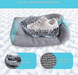 2-pack herbruikbare wasmachine schoenenzakken - cilindrische multifunctionele schoenenwaszak - anti-deformatie - verstelbare schoenenwaszak sportschoenreinigingszak, 360° reiniging witte schoenen - multifunctionele schoenenwaszak voor wasmachine en d — thumbnail 4