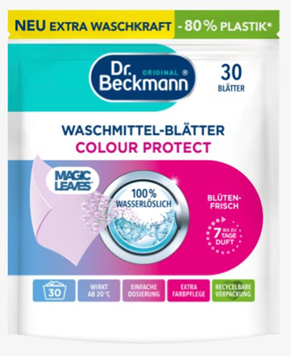 Dr. Beckmann Wasmiddeldoekjes / Wasmiddelstrips 30 STUKS / Witte-en Bonte Was /Magic Leaves Universeel / Vegan- geen conserveringsmiddel-80% minder plastik — afbeelding 1