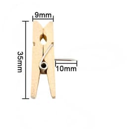 Decopatent - 10 Stuks Mini Fotoknijpertjes - 35mm Lang - Kaartknijpertjes - Kleine mini wasknijpers - Hout - Kaarten Kerstkaart knijpers - Houten clips voor fotos — thumbnail 5