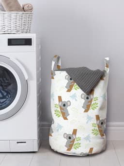 New Bed, Wasmand Kinderen met Koala's, Opbergmand Dierenprint Kinderkamer Jongens of Meisjes met Handvatten en Koordsluiting, Speelgoedmand kinderen - Speelgoedkist - Wasbox - 33 x 48 cm — thumbnail 3