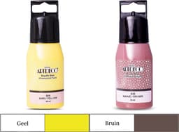 Artdeco 3D Dimensionale Verf Set – 2x50 ml – Geel & Bruin – Geschikt voor Stof, Glas, Keramiek, Karton, Metaal, Papier & Steen – 3D Liner Textuur- en Reliëfschilderen Dimensional Paint — thumbnail 1