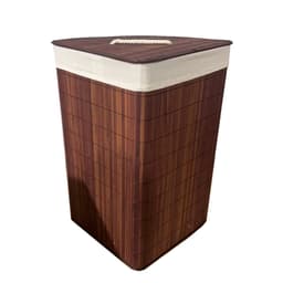 Ceruzo Bamboe Wasmand - Hoek Model - 72L - Vouwbaar - Deksel - 35 x 35 x H 60 cm- Bruin — thumbnail 1