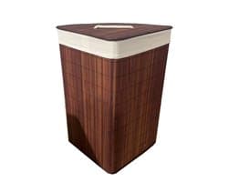 Ceruzo Bamboe Wasmand - Hoek Model - 72L - Vouwbaar - Deksel - 35 x 35 x H 60 cm- Bruin — afbeelding 1
