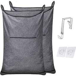 La'Moussawi ® Ruimtebesparende Hangende Waszak met Ophanghaken en Grote Capaciteit, Set van 2 in Trendy Grijs — thumbnail 1