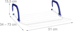 Wasrek hangend droogrek voor balkon verwarming - camping ruimtebesparend 4 m drooglengte uitklapbaar wit — thumbnail 4