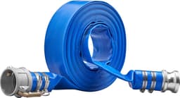 VEVOR Industrieslang 50,8mmx15,24m Platte Slang PVC Brandslang 58 PSI (4 Bar) Werkdruk Rioolslang 174 PSI (12 Bar) Barstdruk Bouwslang met Camlock C/E Aansluitingen, 4 Klemmen, Blauw — thumbnail 2