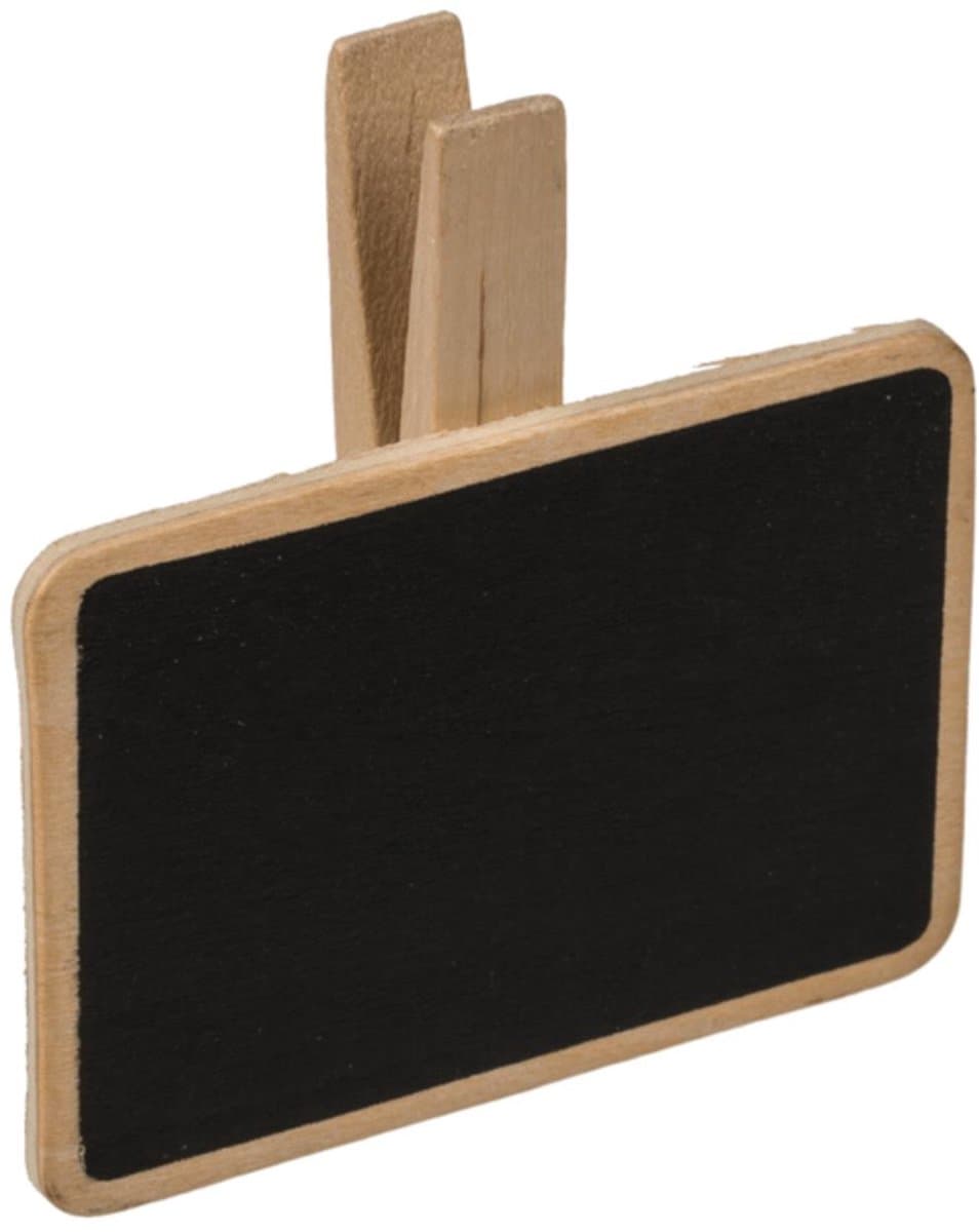 Houten schrijfbordje met knijper 7x7cm — afbeelding 1
