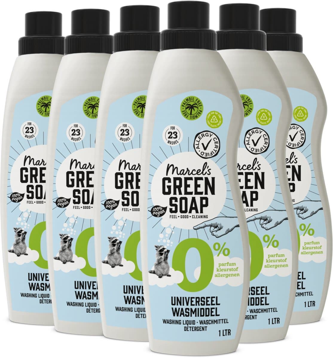 Marcel's Green Soap Wasmiddel - 0% - 6 x 1L - 138 wasbeurten — afbeelding 1