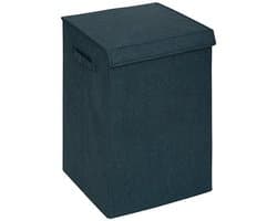 5Five Eureka sorteer wasmand - 74 liter - smaragd groen - 37 x 37 x 60 cm - MDF/Polyester stof - met afsluitklep