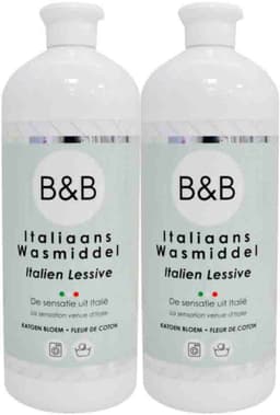 B&B Italiaanse Wasparfum - Wasmiddel Katoen Bloem - 2 x 1000 ml - Voordeelverpakking — thumbnail 1