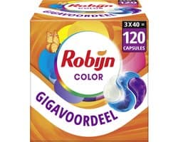 Robijn - Wasmiddel- 3-in-1 Wascapsules - Color - 3 x 40 stuks - 120 Wasbeurten - Voordeelverpakking