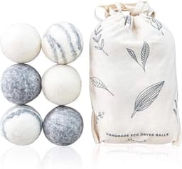 6 stuks wollen droogballen - Grijs/Wit - Wasdroger ballen - Droogballen - Wasbal - Duurzaam — thumbnail 1