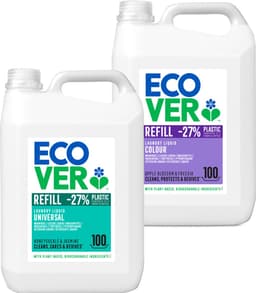 Ecover - Vloeibaar Wasmiddel Universal & Kleur - Bundel 10 L - Plantaardig & Biologisch afbreekbaar - Krachtige reiniging bij 20°C — thumbnail 1