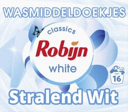 Robijn - Wasmiddeldoekjes Stralend Wit - 5 x 16 stuks - Voordeelverpakking — thumbnail 5