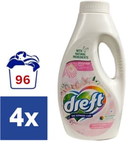 Dreft Ultimate Care Sensitive Skin Vloeibaar Wasmiddel - 4 x 1.32 l (96 wasbeurten) — thumbnail 2