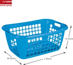 Sunware - Basic wasmand 65cm laag blauw - Set van 2 — thumbnail 2