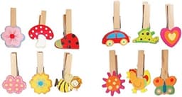 Houten speelgoed knijpers decoratief setje van 12 — thumbnail 1