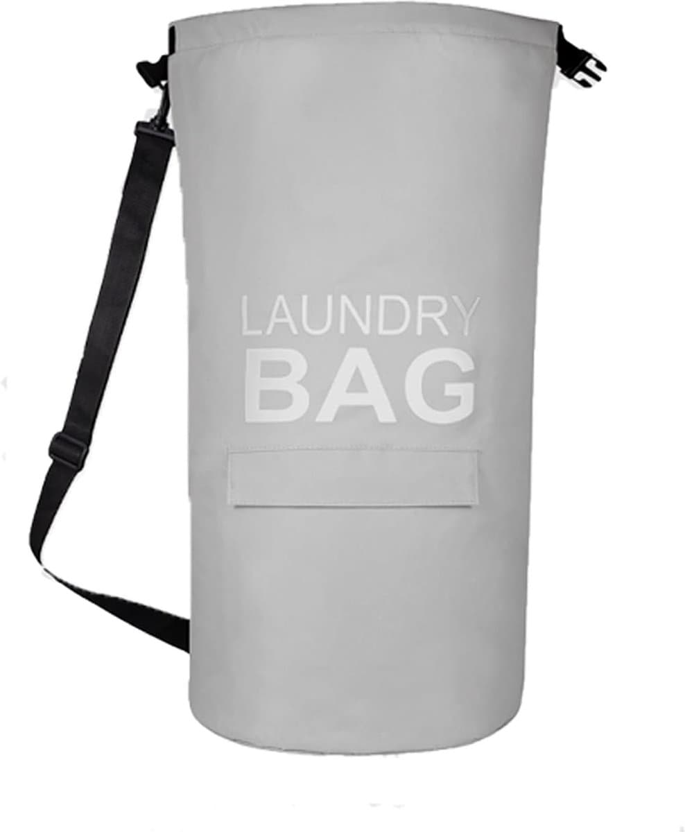 SnelShoppen - Opvouwbare Stof Wasmand 71L - Wandgemonteerde Vuile Wasmand met Anti-slip Handgrepen - Decoratieve Opbergmand voor Woonkamer - Modern De — afbeelding 1