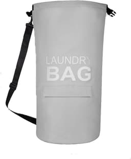 SnelShoppen - Opvouwbare Stof Wasmand 71L - Wandgemonteerde Vuile Wasmand met Anti-slip Handgrepen - Decoratieve Opbergmand voor Woonkamer - Modern De — thumbnail 1