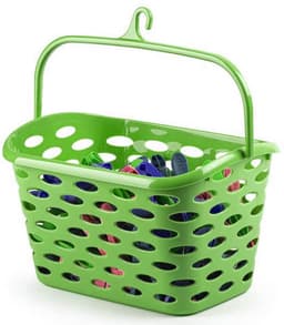 Plasticforte Wasknijpers ophang mandje aan haak - 26 x 15 x 21 cm - groen - kunststof — thumbnail 4