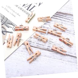 Houten Clips - Decoratieve Punaises - Foto's Ophangen - Natuurlijk Hout - 60 Stuks - Multicolor — thumbnail 2